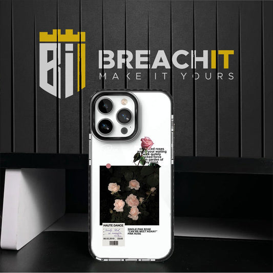 PC037 Rose Acrylic Black Border Mobile Case - BREACHIT