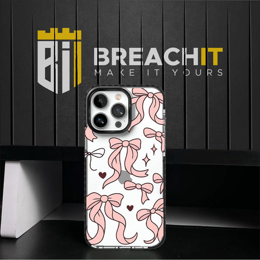 PC045 Blush Bows Acrylic Black Border Mobile Case - BREACHIT