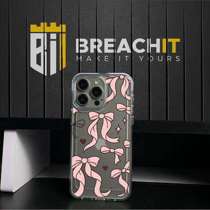 PC045 Blush Bows Acrylic Black Border Mobile Case - BREACHIT