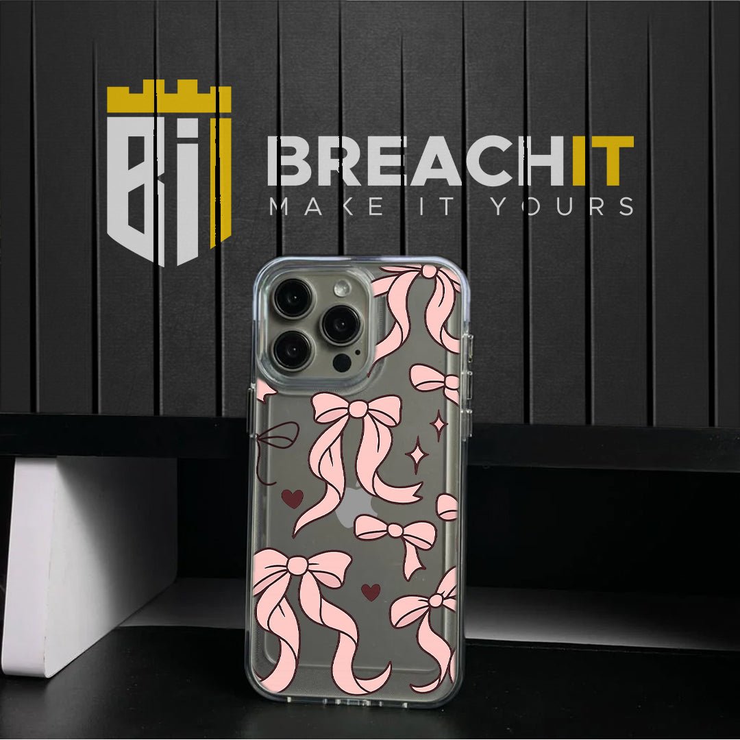 PC045 Blush Bows Acrylic Black Border Mobile Case - BREACHIT
