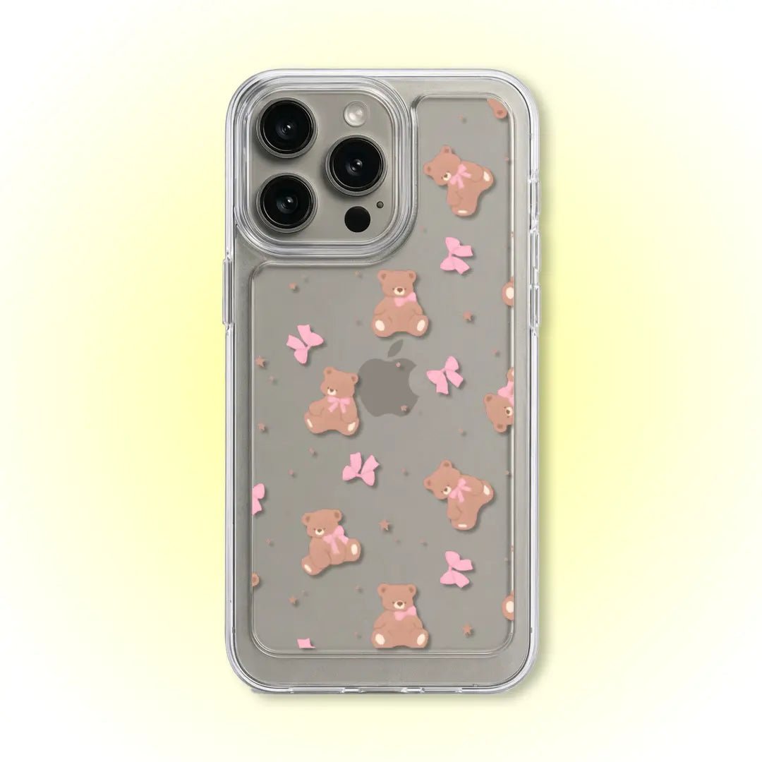 PC055 Teddy Scatter Acrylic Black Border Mobile Case - BREACHIT