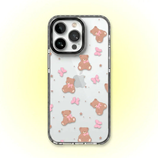 PC055 Teddy Scatter Acrylic Black Border Mobile Case - BREACHIT