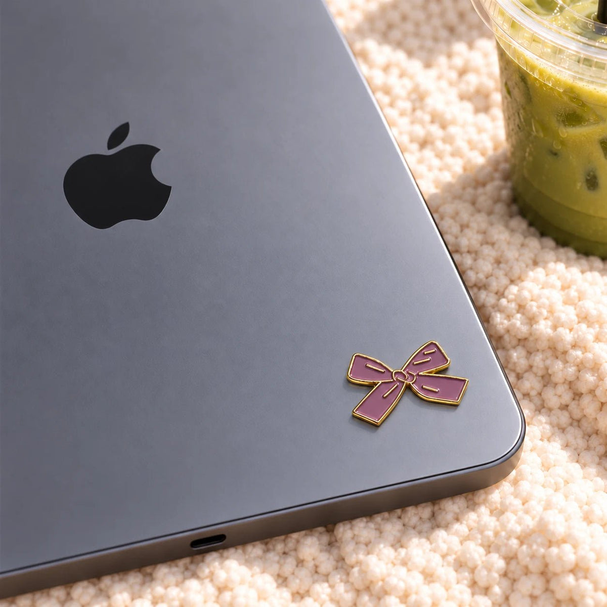 Pink Ribbon Bow - Adhesive Metal Charm - BREACHIT
