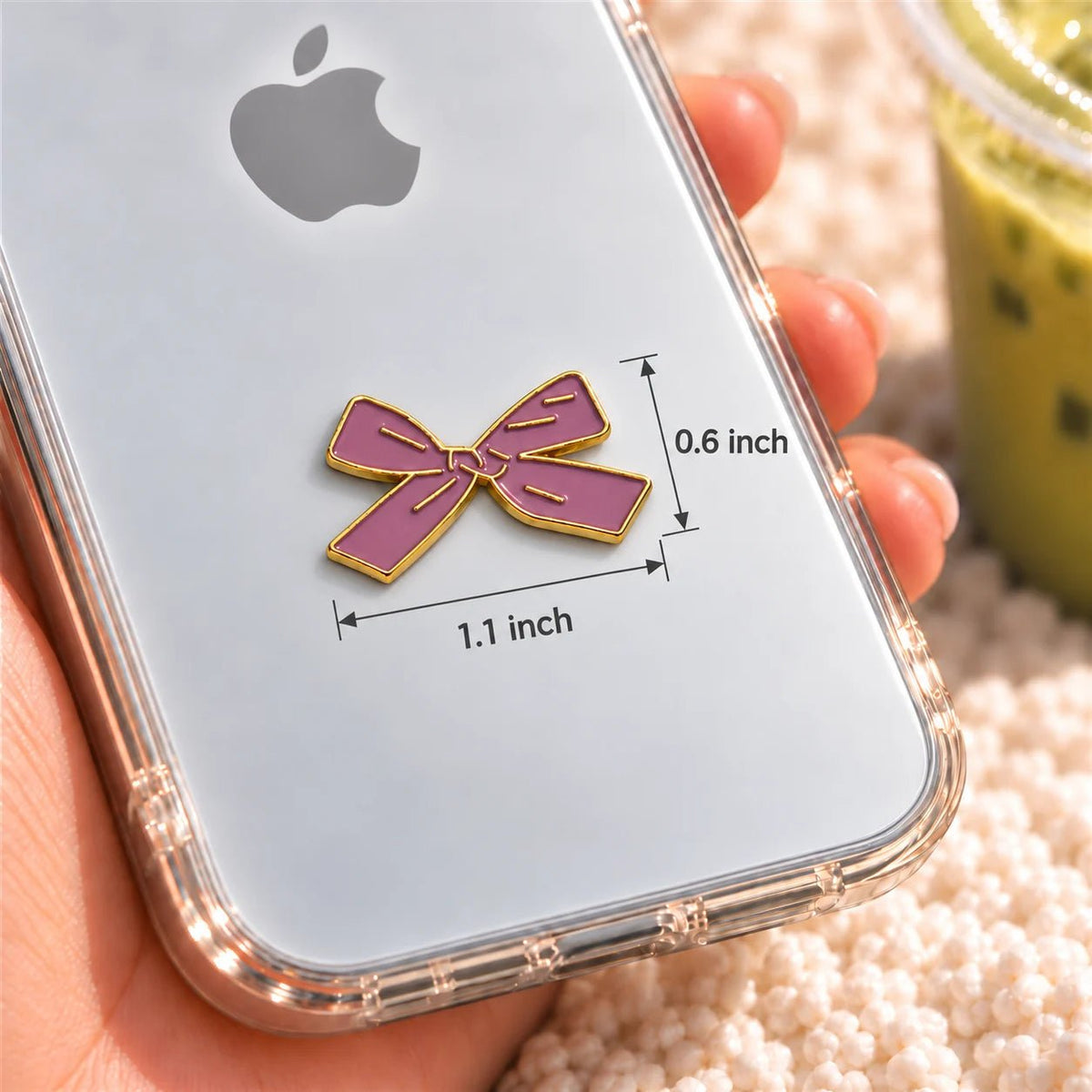 Pink Ribbon Bow - Adhesive Metal Charm - BREACHIT