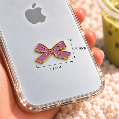 Pink Ribbon Bow - Adhesive Metal Charm - BREACHIT