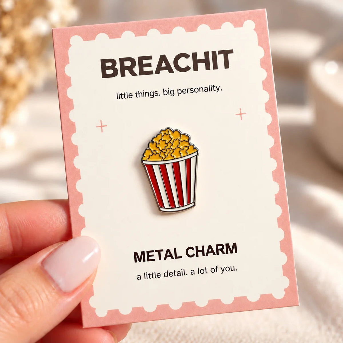 Popcorn Bucket - Adhesive Metal Charm - BREACHIT