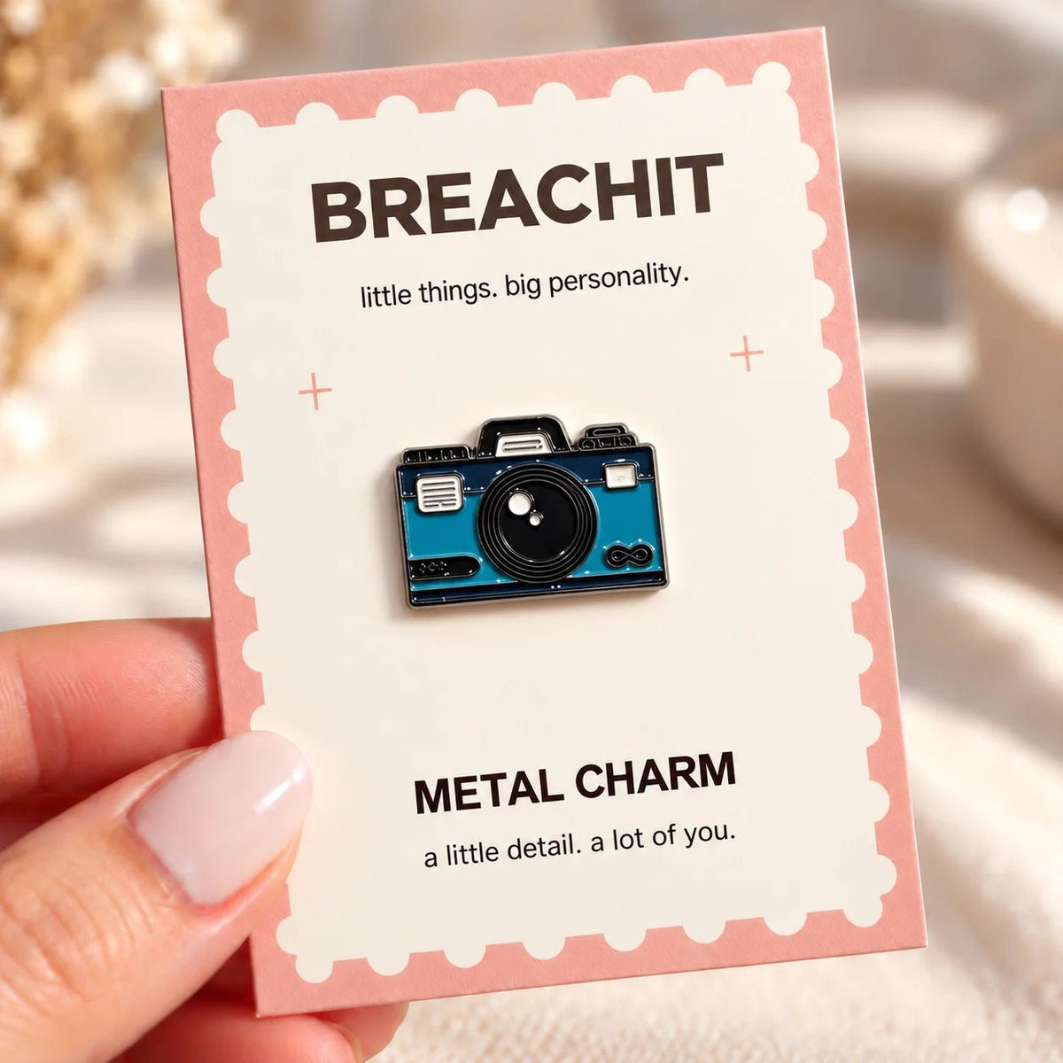 Retro Camera - Adhesive Metal Charm - BREACHIT