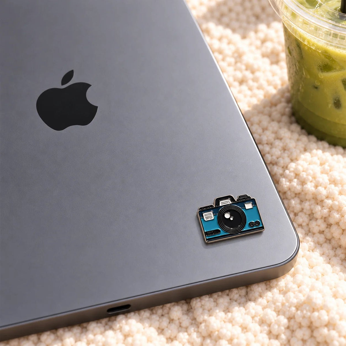 Retro Camera - Adhesive Metal Charm - BREACHIT