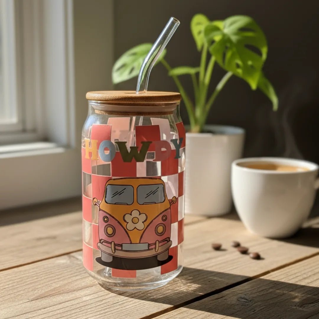 Retro Vibes Coffee Glass Jar - BREACHIT