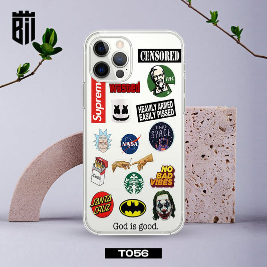 T056 Stickers Transparent Design Mobile Case - BREACHIT