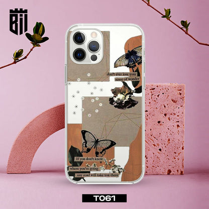 T061 Vintage Sticker Transparent Design Mobile Case - BREACHIT