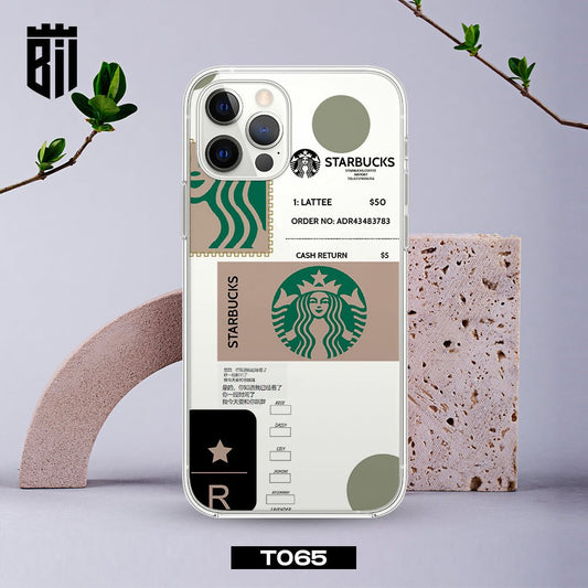 T065 Starbucks Sticker Transparent Design Mobile Case - BREACHIT