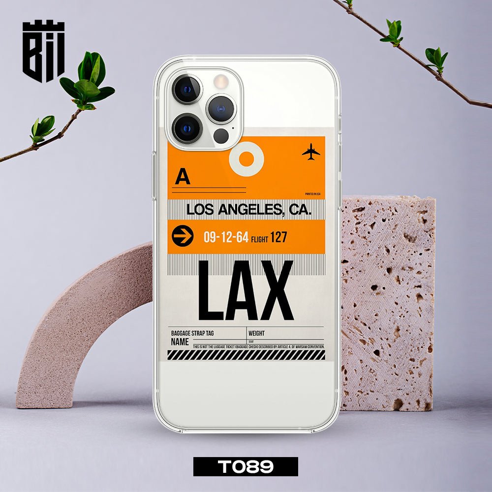 T089 Los Angeles Boarding Pass Transparent Design Mobile Case - BREACHIT