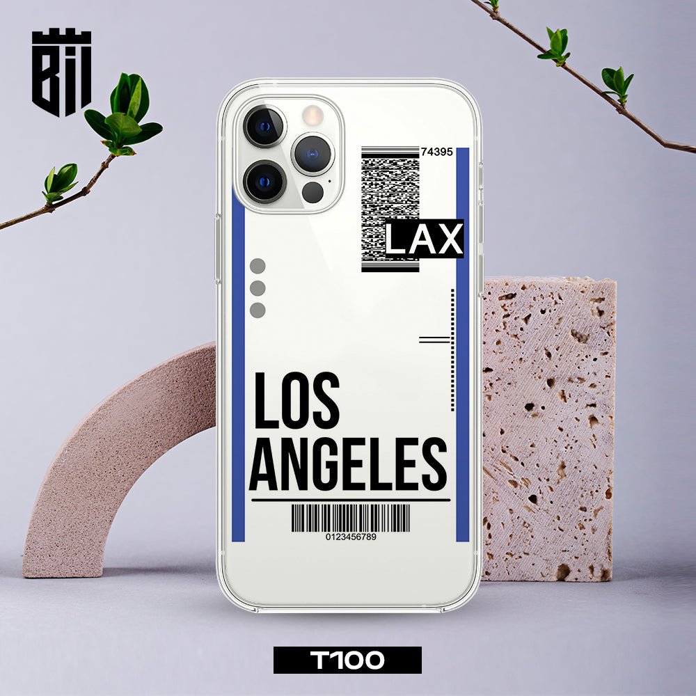 T100 Los Angeles Boarding Pass Transparent Design Mobile Case - BREACHIT