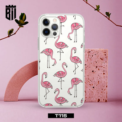 T115 Flamingo Transparent Design Mobile Case - BREACHIT