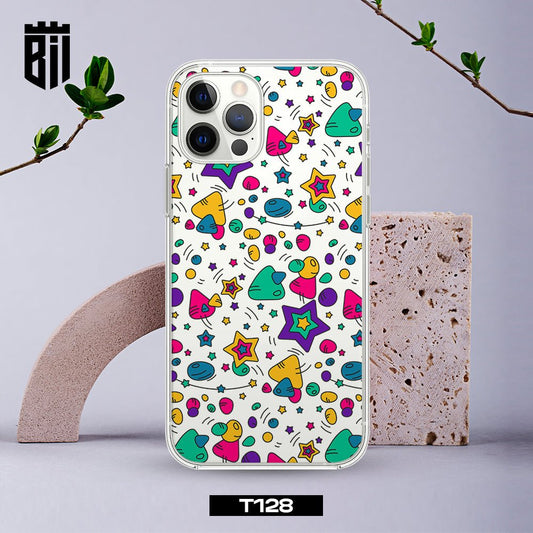 T128 Stars Stickers Transparent Design Mobile Case - BREACHIT