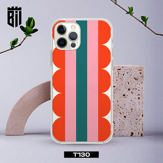 T130 Orange Pink Transparent Design Mobile Case - BREACHIT