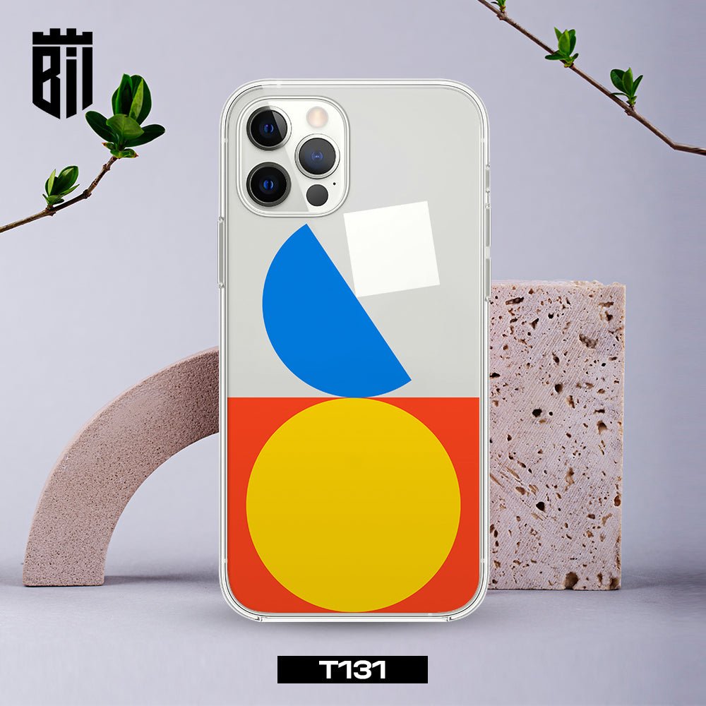 T131 Geometric Shapes Transparent Design Mobile Case - BREACHIT