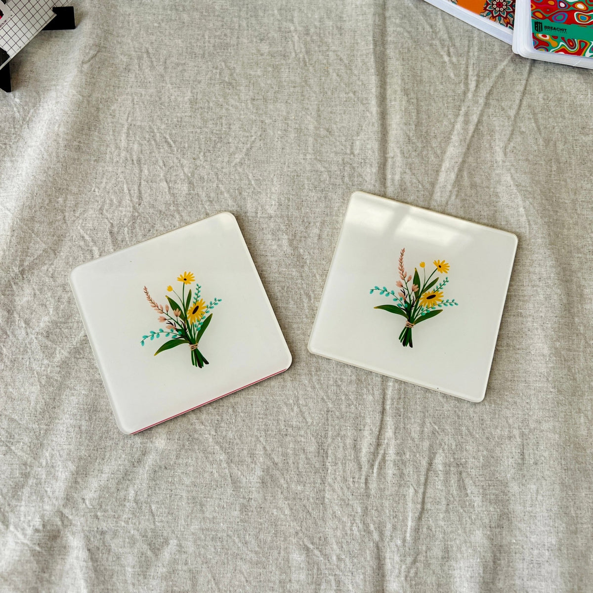 TC037 - Sun Flower Tea Coasters - BREACHIT