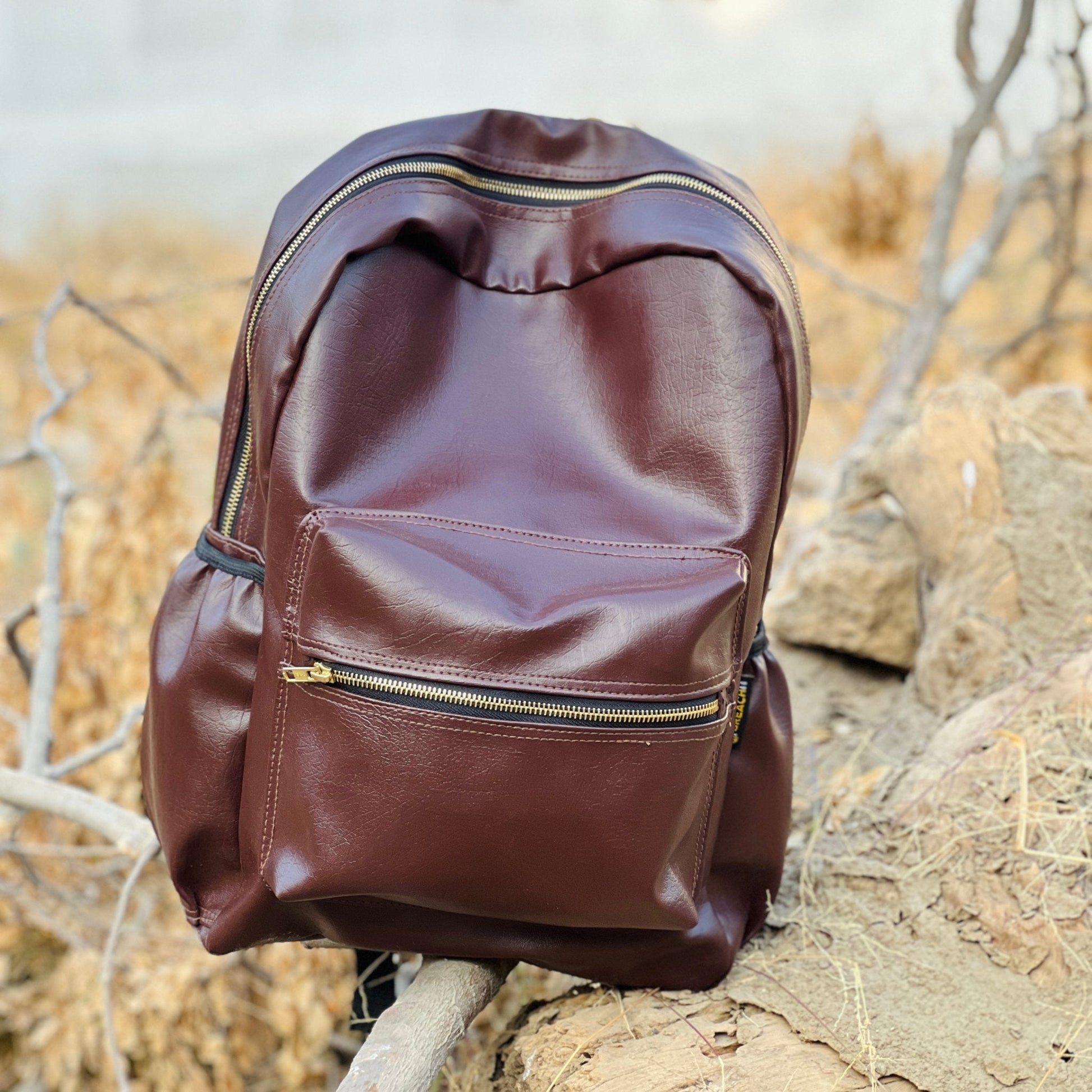 The Black Gold Voyager Leatherite Backpack - BREACHIT