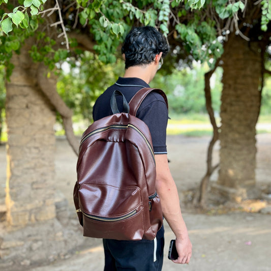 The Black Gold Voyager Leatherite Backpack - BREACHIT