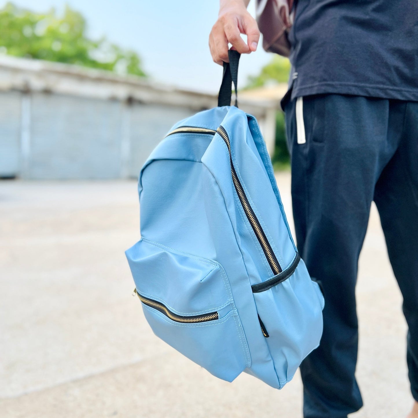 The Blue Voyager Leatherite Backpack - BREACHIT