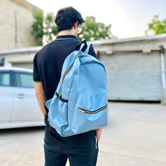 The Blue Voyager Leatherite Backpack - BREACHIT