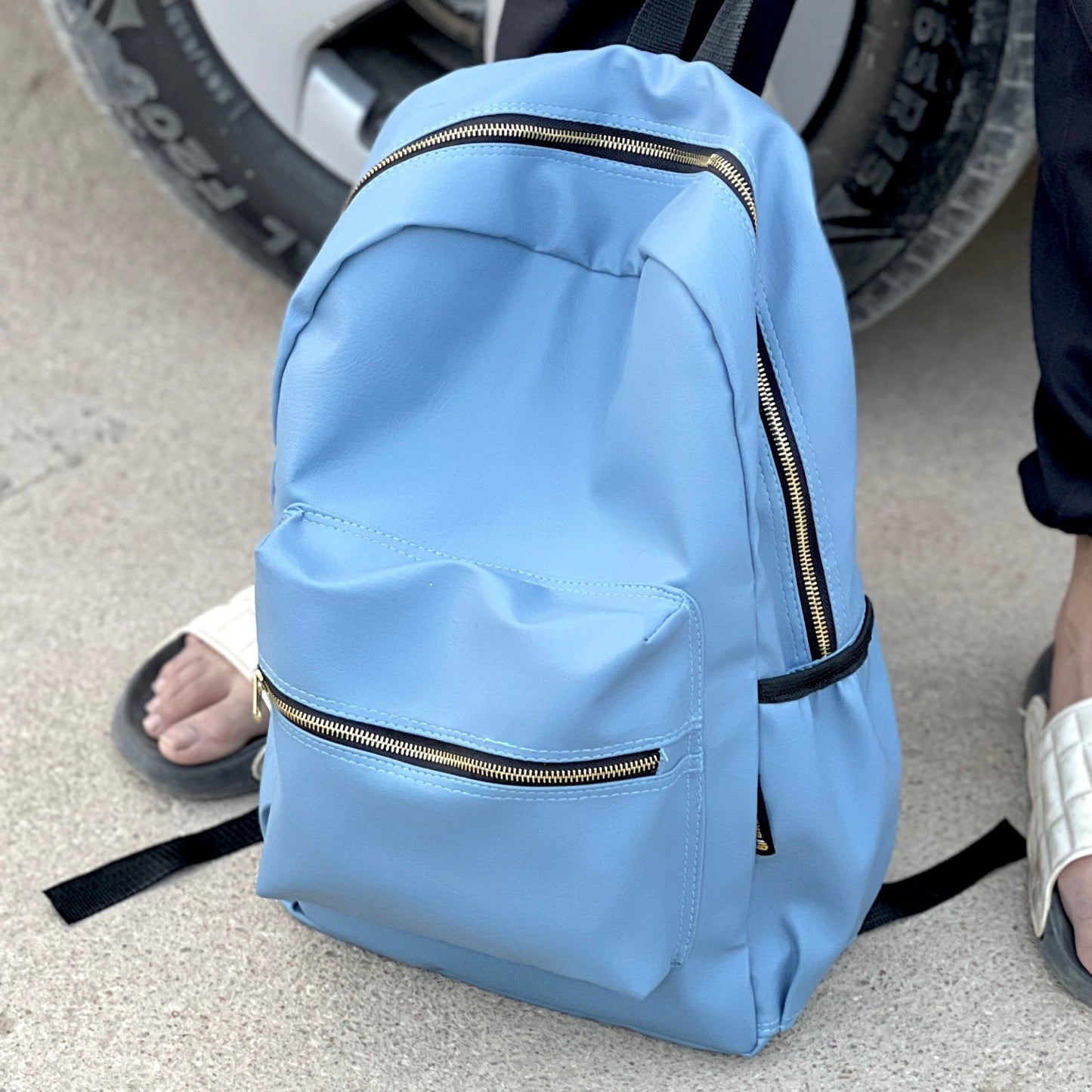 The Blue Voyager Leatherite Backpack - BREACHIT