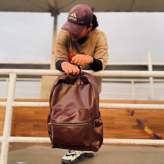 The Brown Voyager Leatherite Backpack - BREACHIT