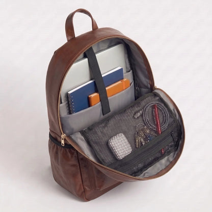 The Brown Voyager Leatherite Backpack - BREACHIT