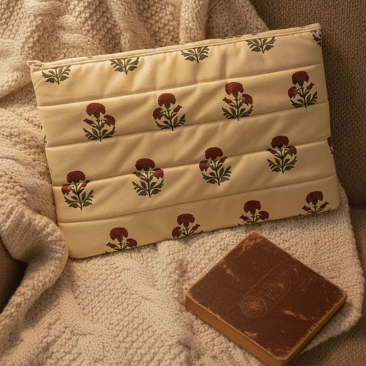 The Saffron Quilt Puffer Laptop Sleeve - BREACHIT