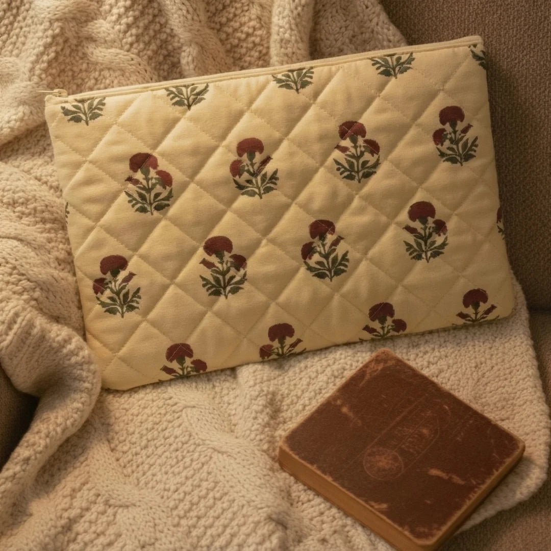 The Saffron Quilt Puffer Laptop Sleeve - BREACHIT