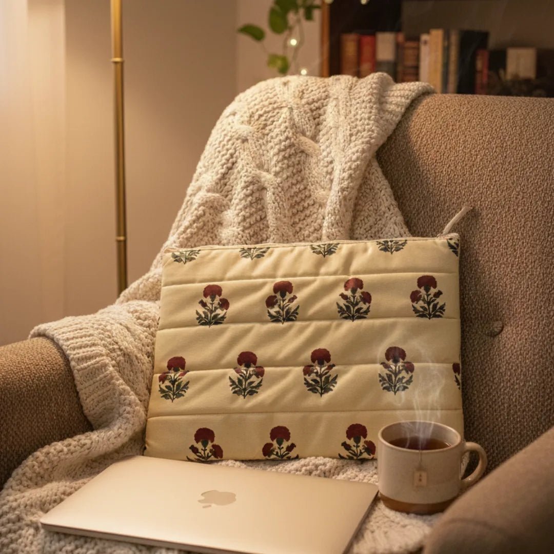 The Saffron Quilt Puffer Laptop Sleeve - BREACHIT