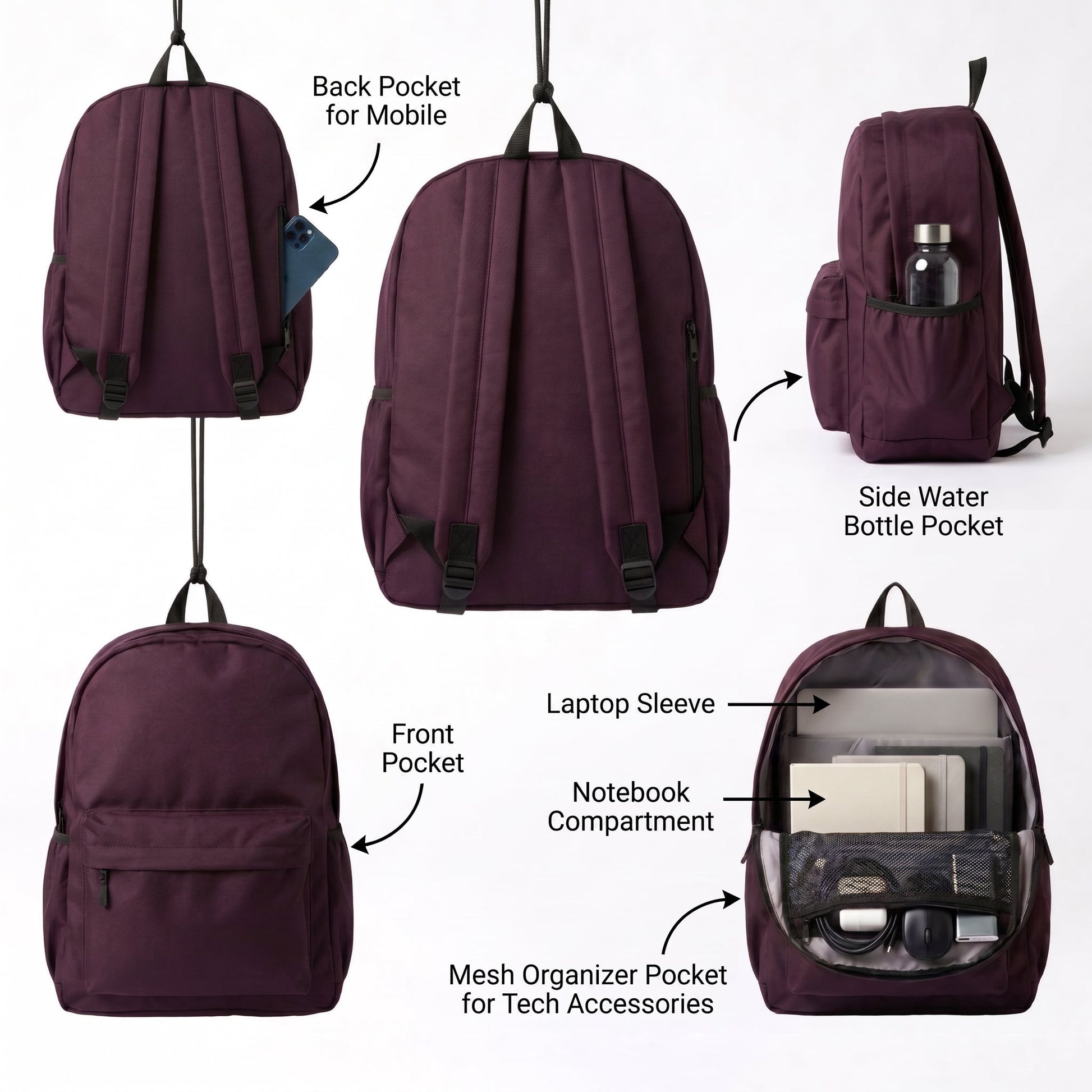 Urban Burgundy Backpack - BREACHIT