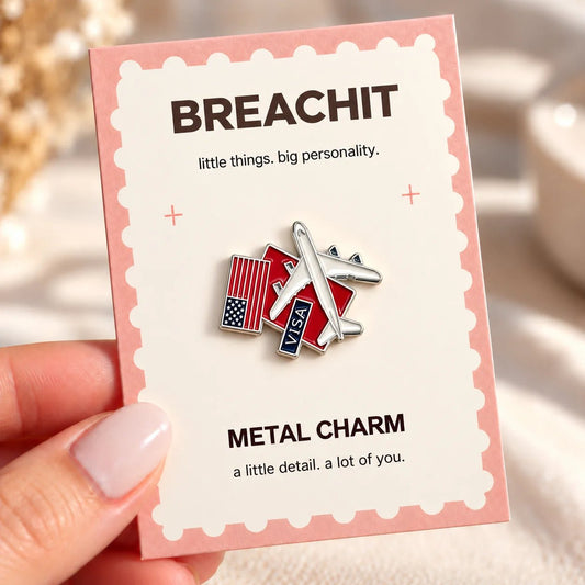 USA Travel - Adhesive Metal Charm - BREACHIT