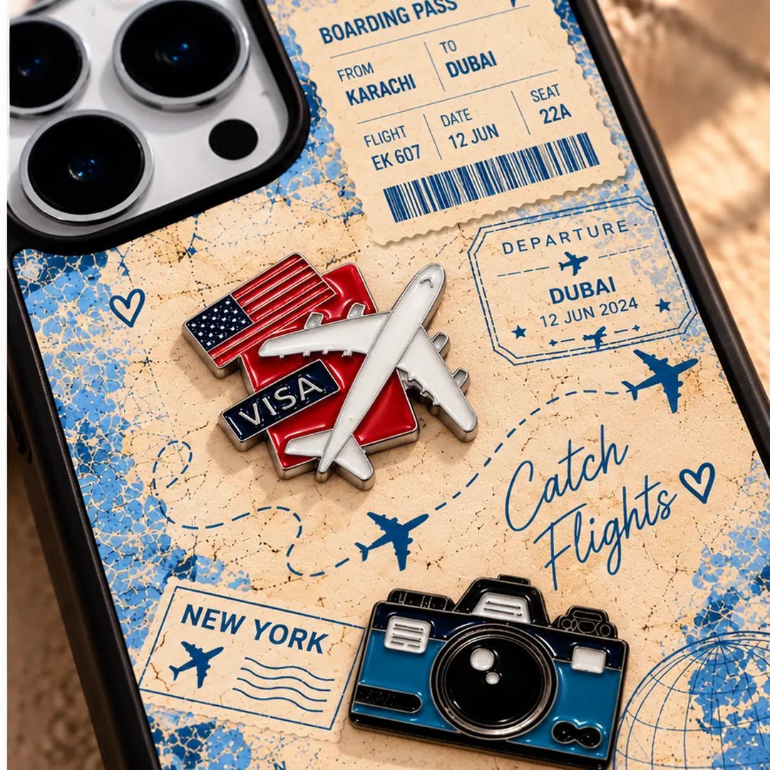 Wanderlust 3D Metal Charm Mobile Case - BREACHIT