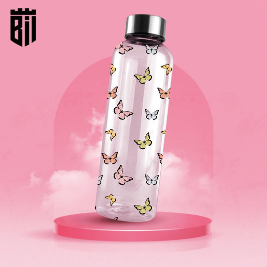 WB028 - Butterfly Printed Glass Water Bottle - BREACHIT