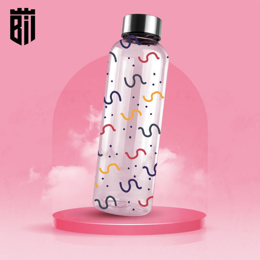 WB036 - Doodle Printed Glass Water Bottle - BREACHIT