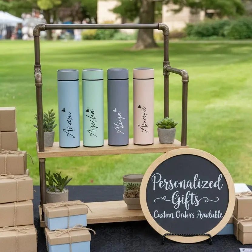 WB049 - Solid Name Printed Temperature Water Bottle - BREACHIT