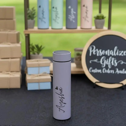 WB049 - Solid Name Printed Temperature Water Bottle - BREACHIT