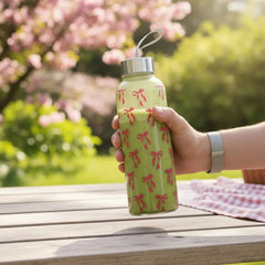 WB053 - Pink Ribbon Bloom Glass Water Bottle - BREACHIT