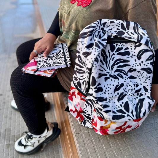 Zebra Mix Scribble Journal's Allover Backpack - BREACHIT