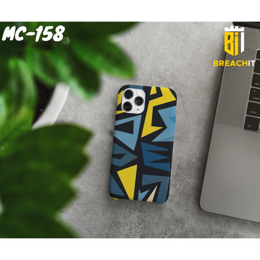 MC158 Blue Yellow Abstract Design Mobile Case