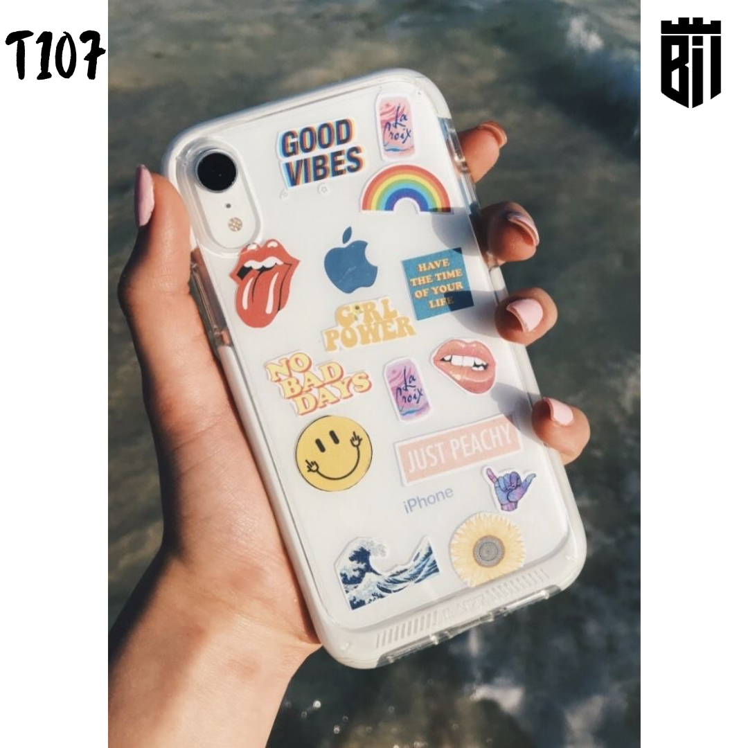 T107 Stickers Transparent Design Mobile Case
