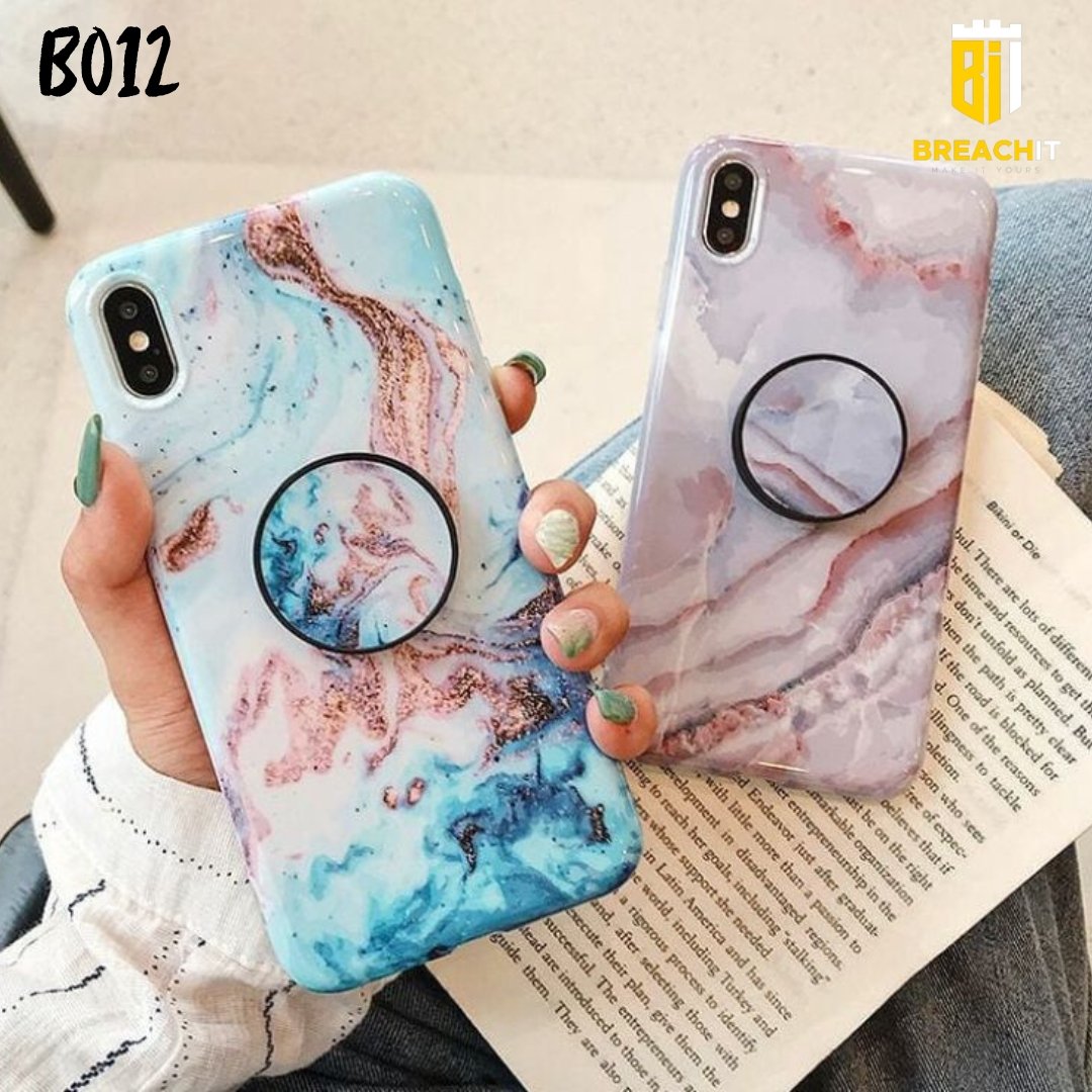B012 Marble Mobile Case with Popsocket - BREACHIT