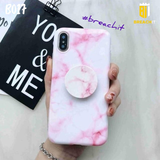 B017 Marble Mobile Case with Popsocket - BREACHIT
