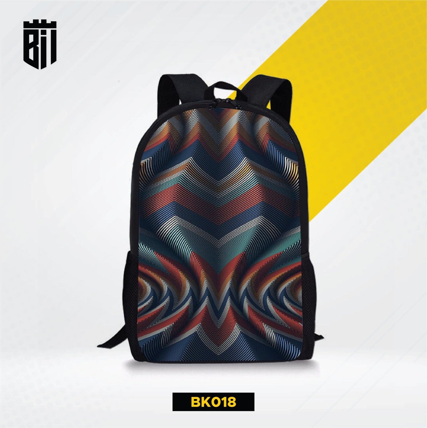 BK018 Colorful Abstract Backpack - BREACHIT