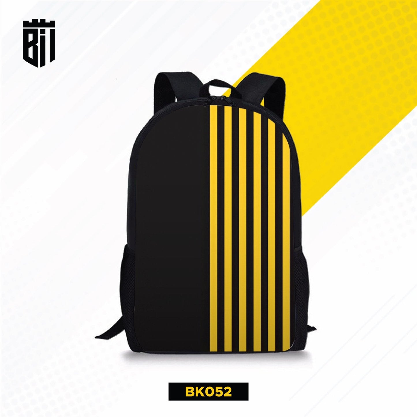 BK052 Black and Yellow Backpack - BREACHIT