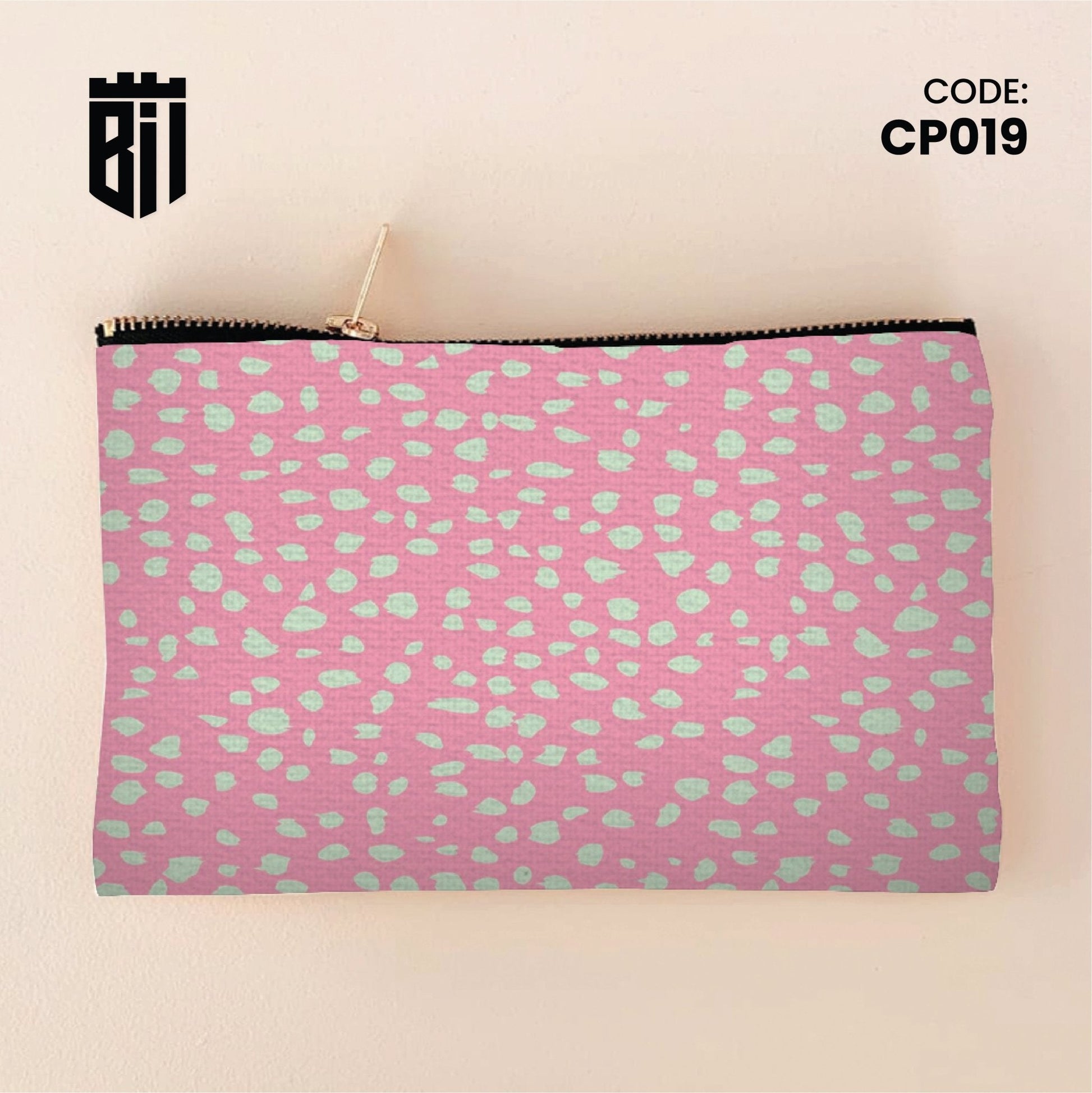 CP019 - Pink Pattern Customized Pouch - BREACHIT