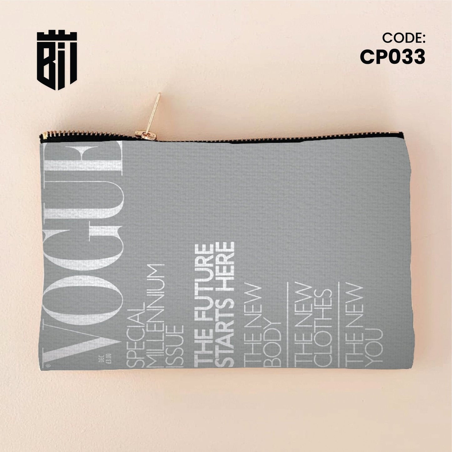 CP033 - Grey Vogue Customized Pouch - BREACHIT